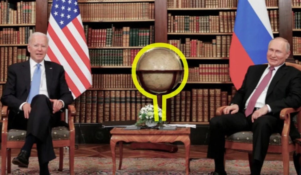 putin biden glóbus