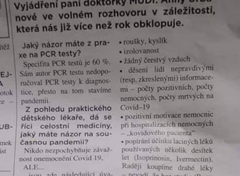 dětská lékařka koronavirus