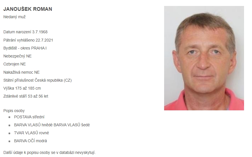 janoušek pátrání