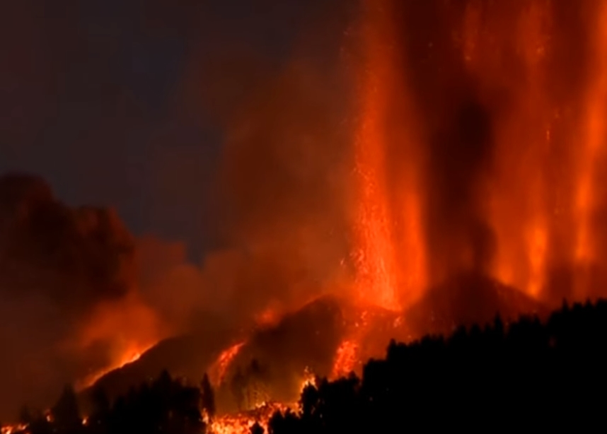 španělsko sopka erupce