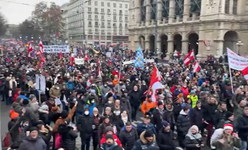 rakousko protest očkování