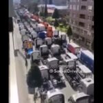 protest řidičů kamionu španělsko