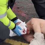 protest proti migraci zranění